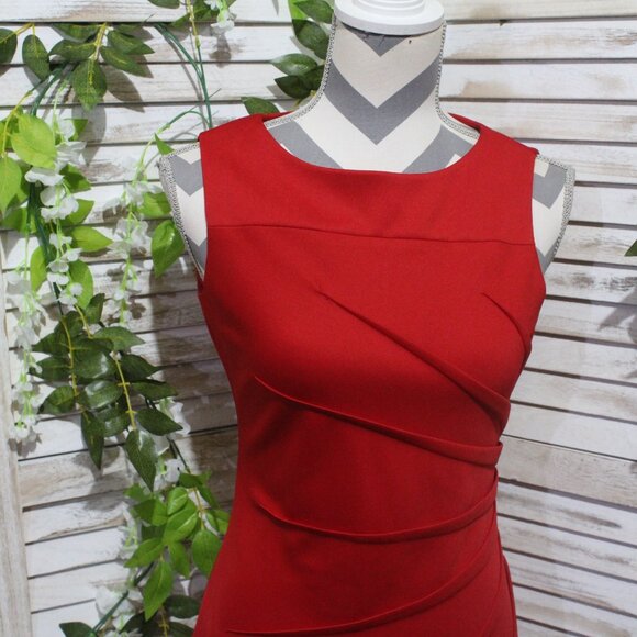 Calvin Klein Sleeveless Sheath Dress with Sunburst - Picture 4 of 16